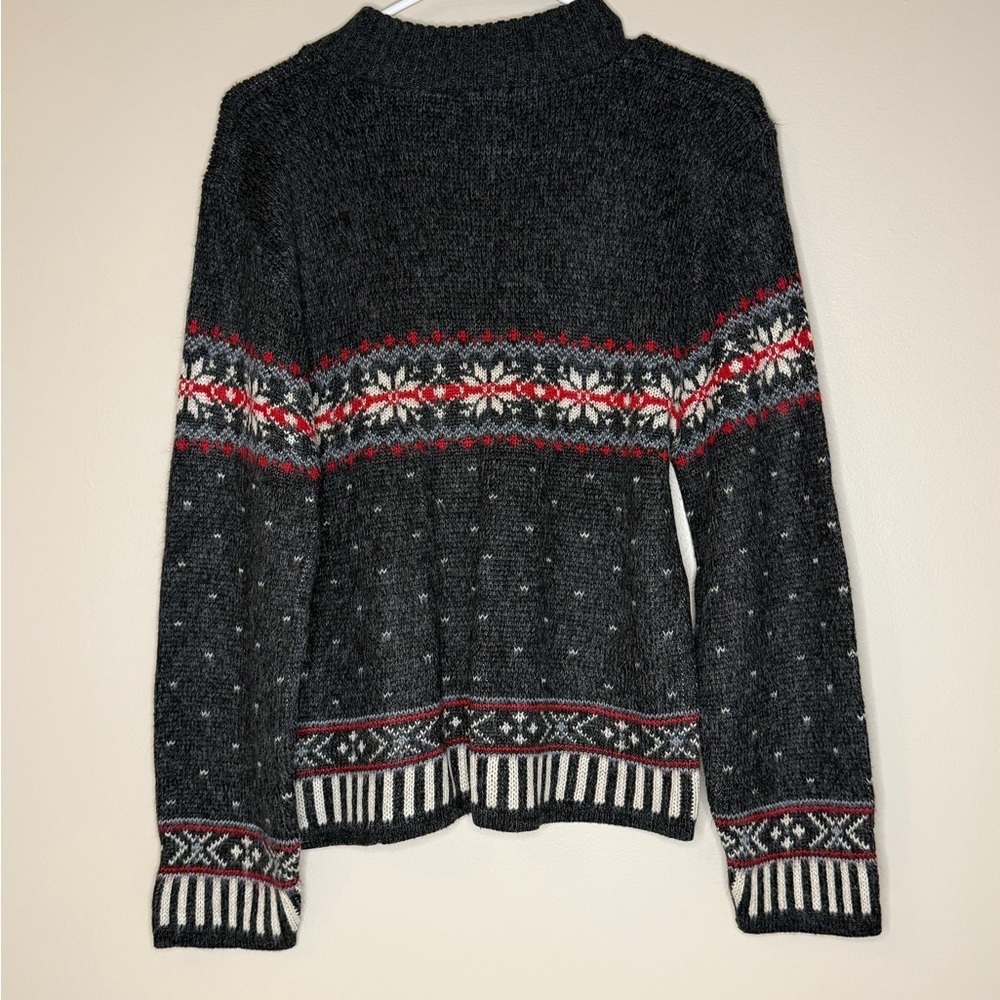 Route 66 Black and Red Patterned Sweater - Picture 2 of 3